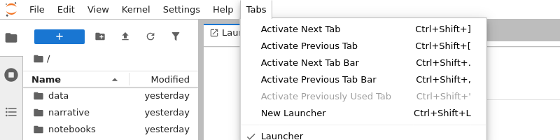 Customized menu bar