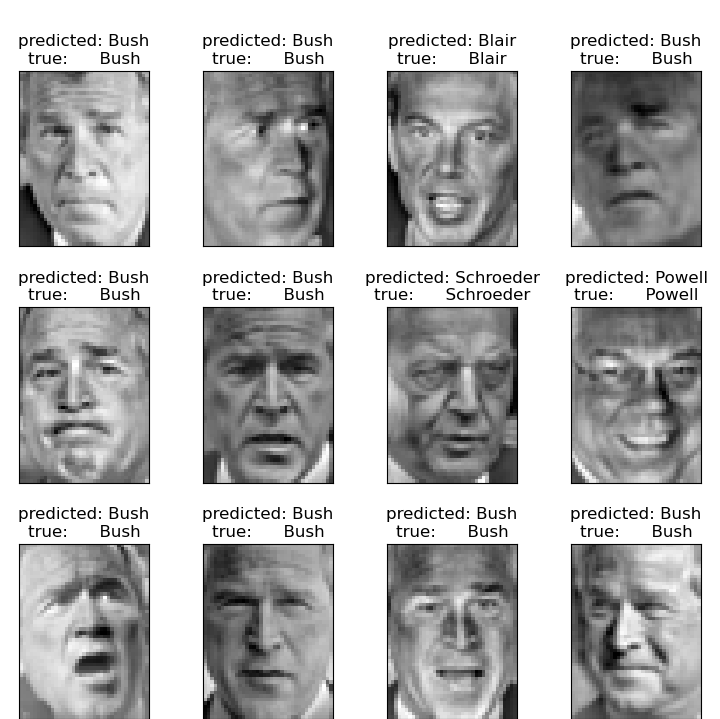 predicted: Bush true: Bush, predicted: Bush true: Bush, predicted: Blair true: Blair, predicted: Bush true: Bush, predicted: Bush true: Bush, predicted: Bush true: Bush, predicted: Schroeder true: Schroeder, predicted: Powell true: Powell, predicted: Bush true: Bush, predicted: Bush true: Bush, predicted: Bush true: Bush, predicted: Bush true: Bush